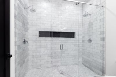 Walk-in Shower with Natural Stone Floor