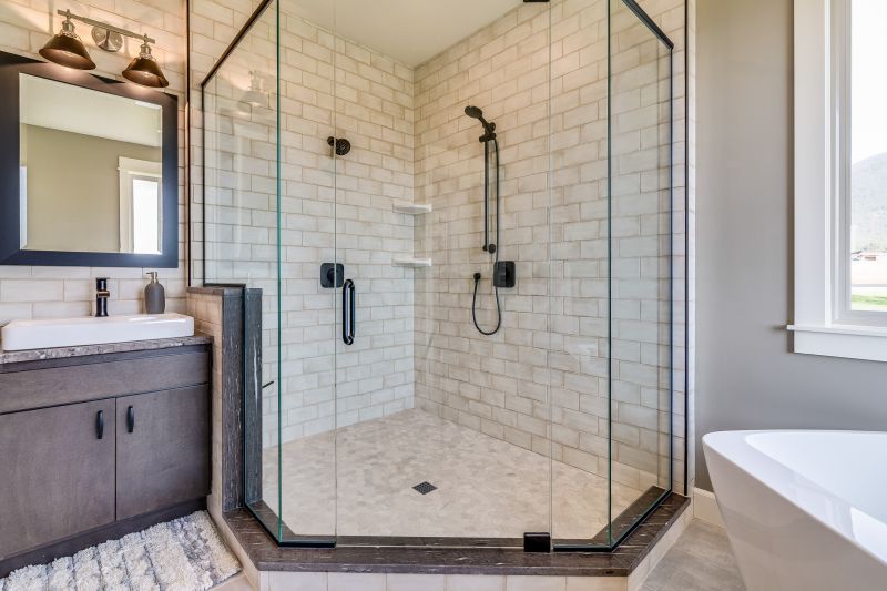 Open Concept Shower with Recessed Lighting